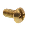 Prime-Line Machine Screw, Round Head, Phil/Sltd Comb 1/4in-20 X 1/2in Solid Brass 25PK 9005146